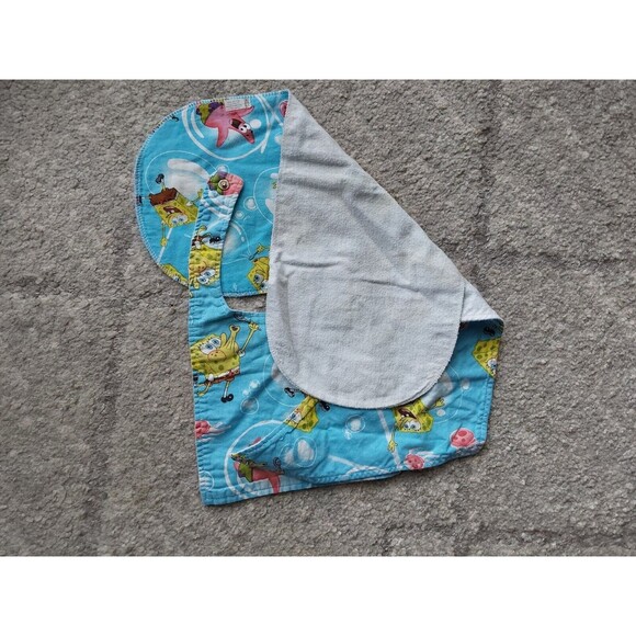 Sponge Bob Squarepants Handmade Bib, Drool Bib, And Burp Cloth. Flannel... - Picture 2 of 3